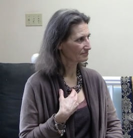 Lynn Himmelman showing thymus muscular-kinesiology chakra energy point for healing and will to live with NDT