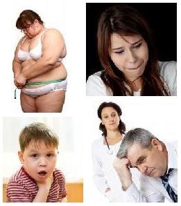 Sick people with obesity, mouth breathing, and stress (hyperventilation causes)