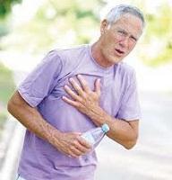 Man with breathing and chest pain during exercise