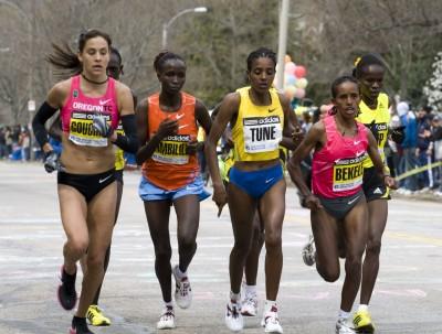 Women running during competition