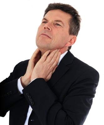 Man with sore throat