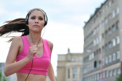 Young woman running