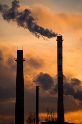 Pollution of air and smoke