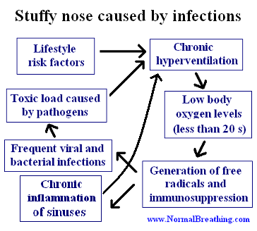 How infections cause stuffy nose